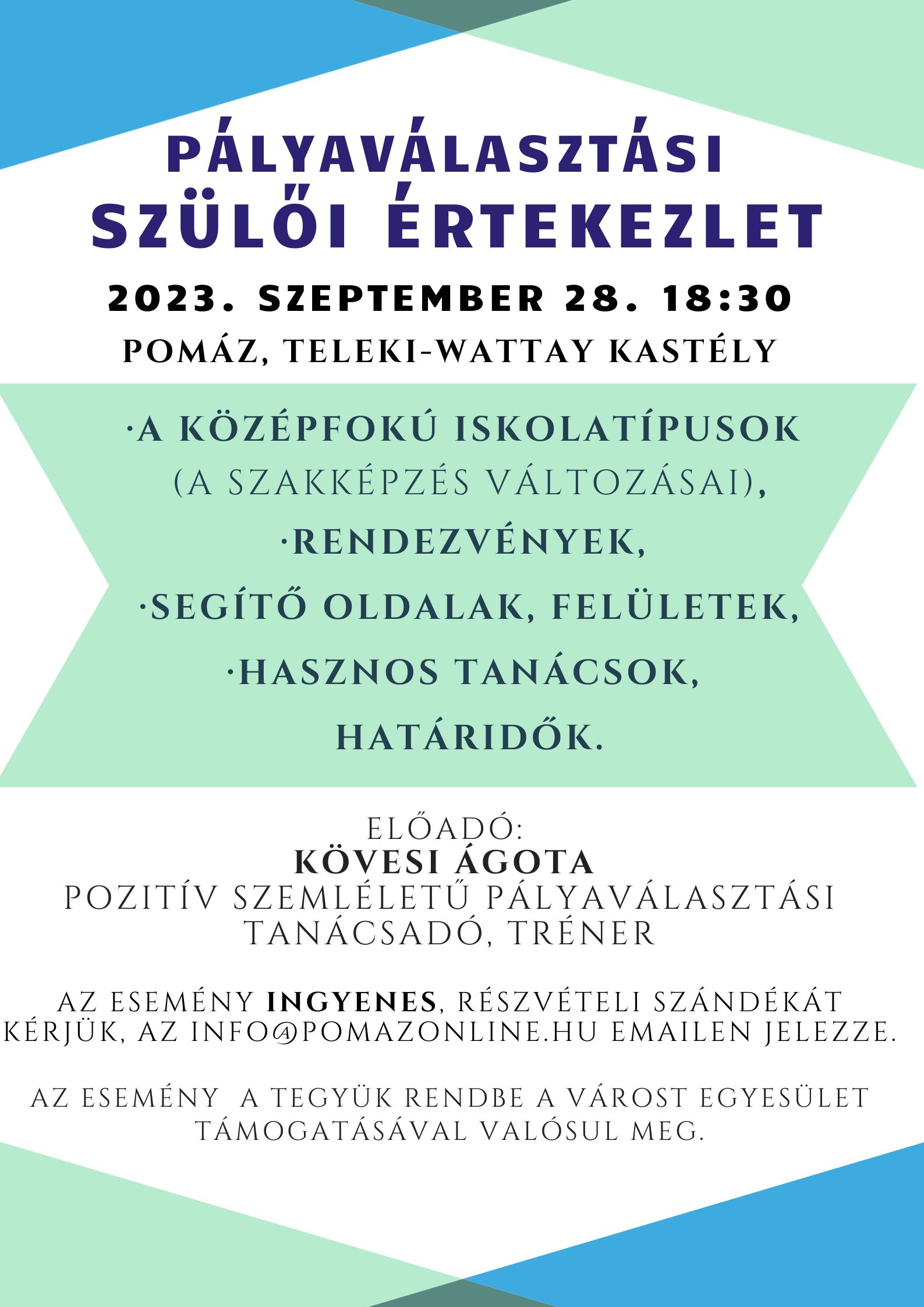 Pályaválasztási szülői értekezlet